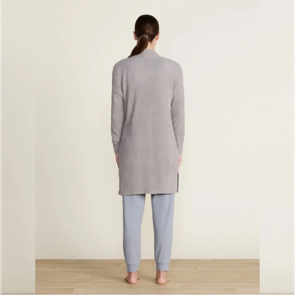 Barefoot Dreams CozyChic Lite Open Cardigan Sweater 3X Waffle Knit Gray Lounge